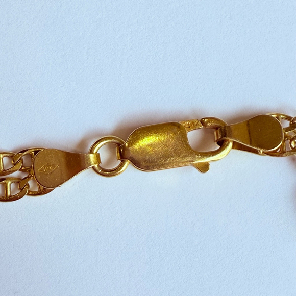 Estate 10K Solid Gold Ruby Sapphire Emerald Anchor Link Laro Italy Bracelet - Picture 6 of 9